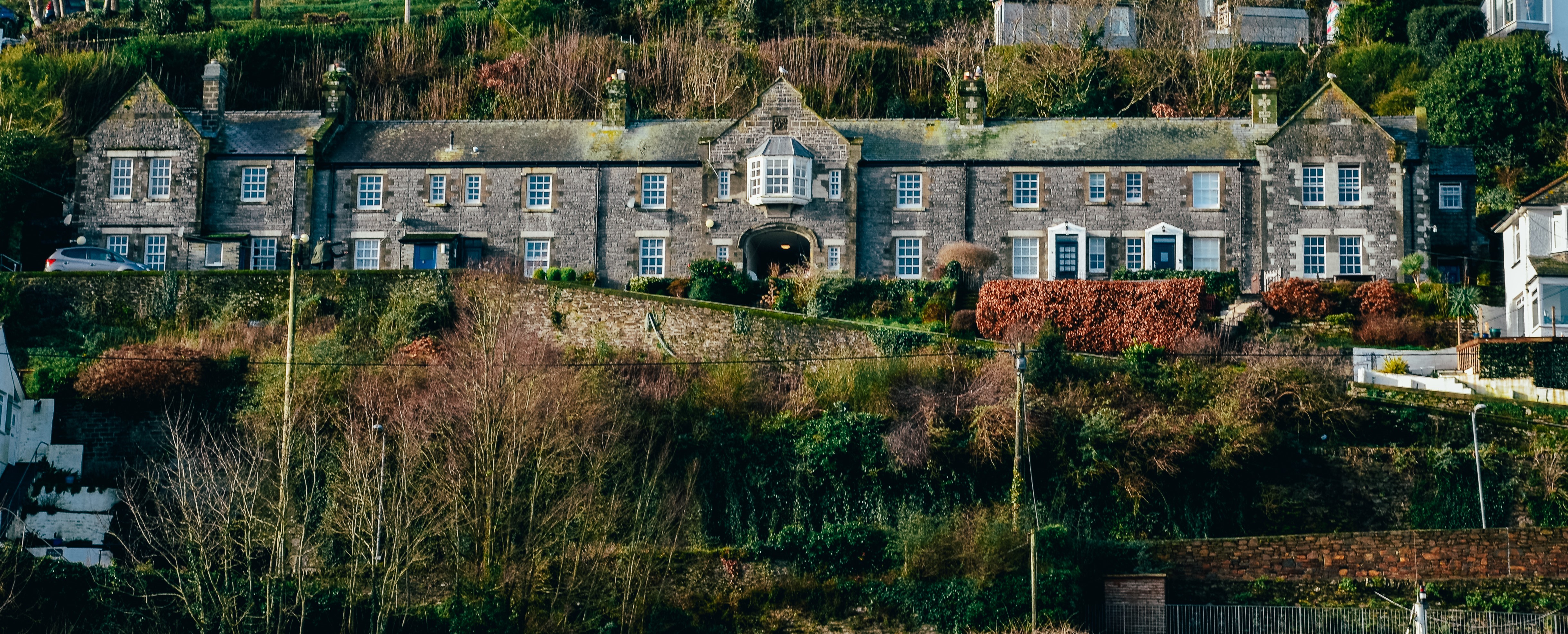 A row of flats to be renovated by Three Seas Cornwall