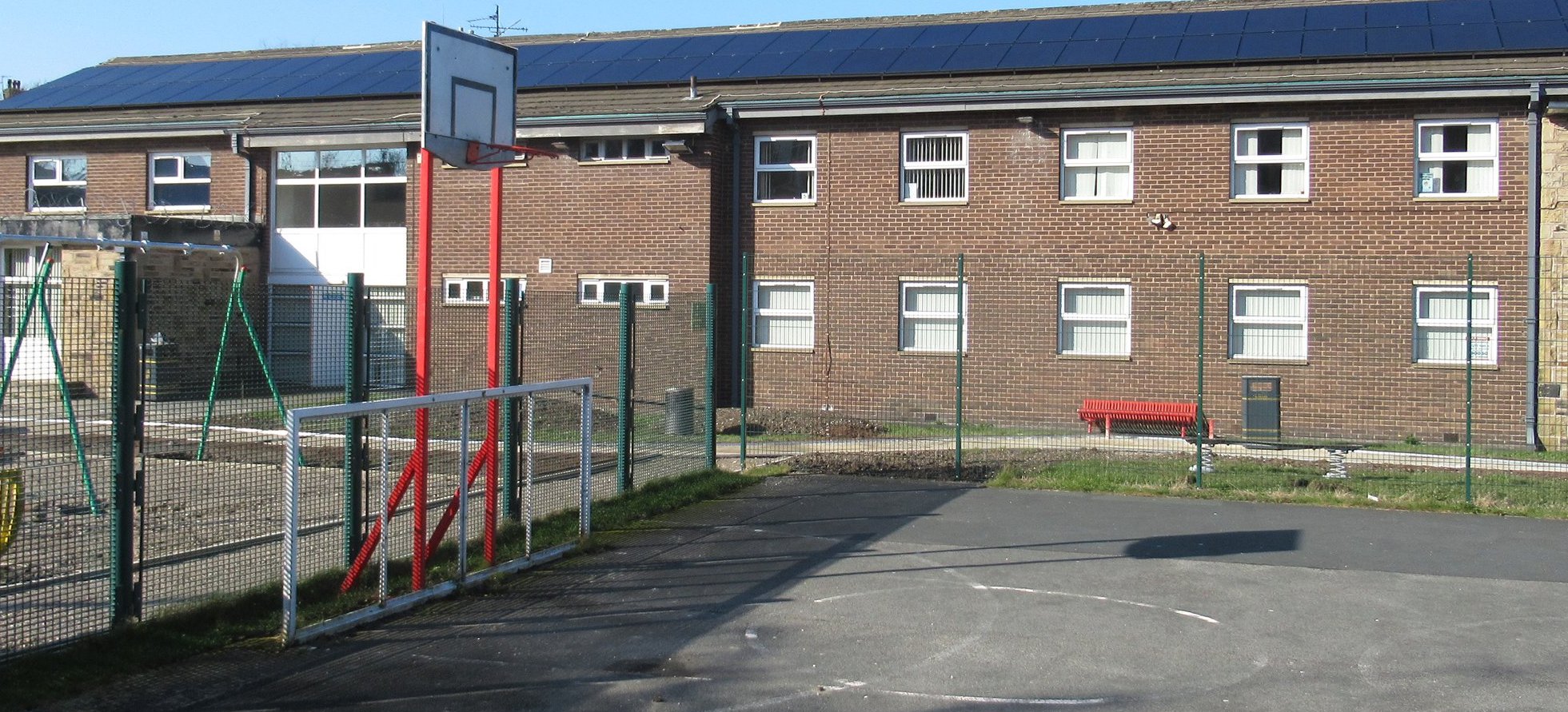 A solar array on a community building in Bradford