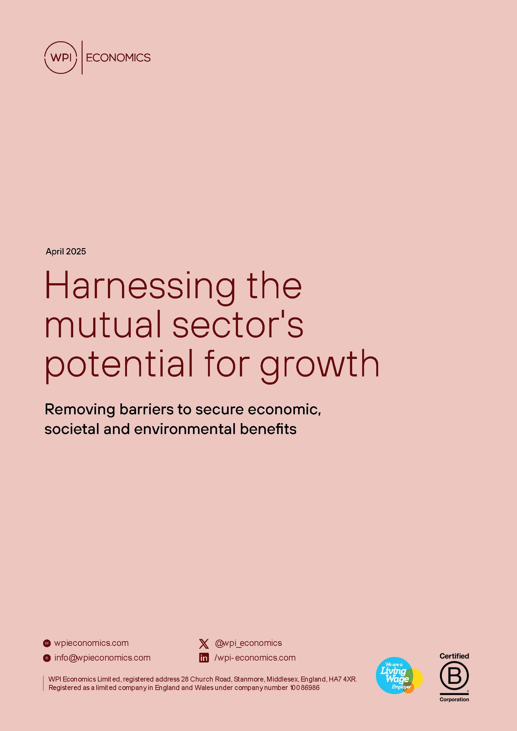 Front cover for the report: Harnessing the mutual sector's potential for growth
