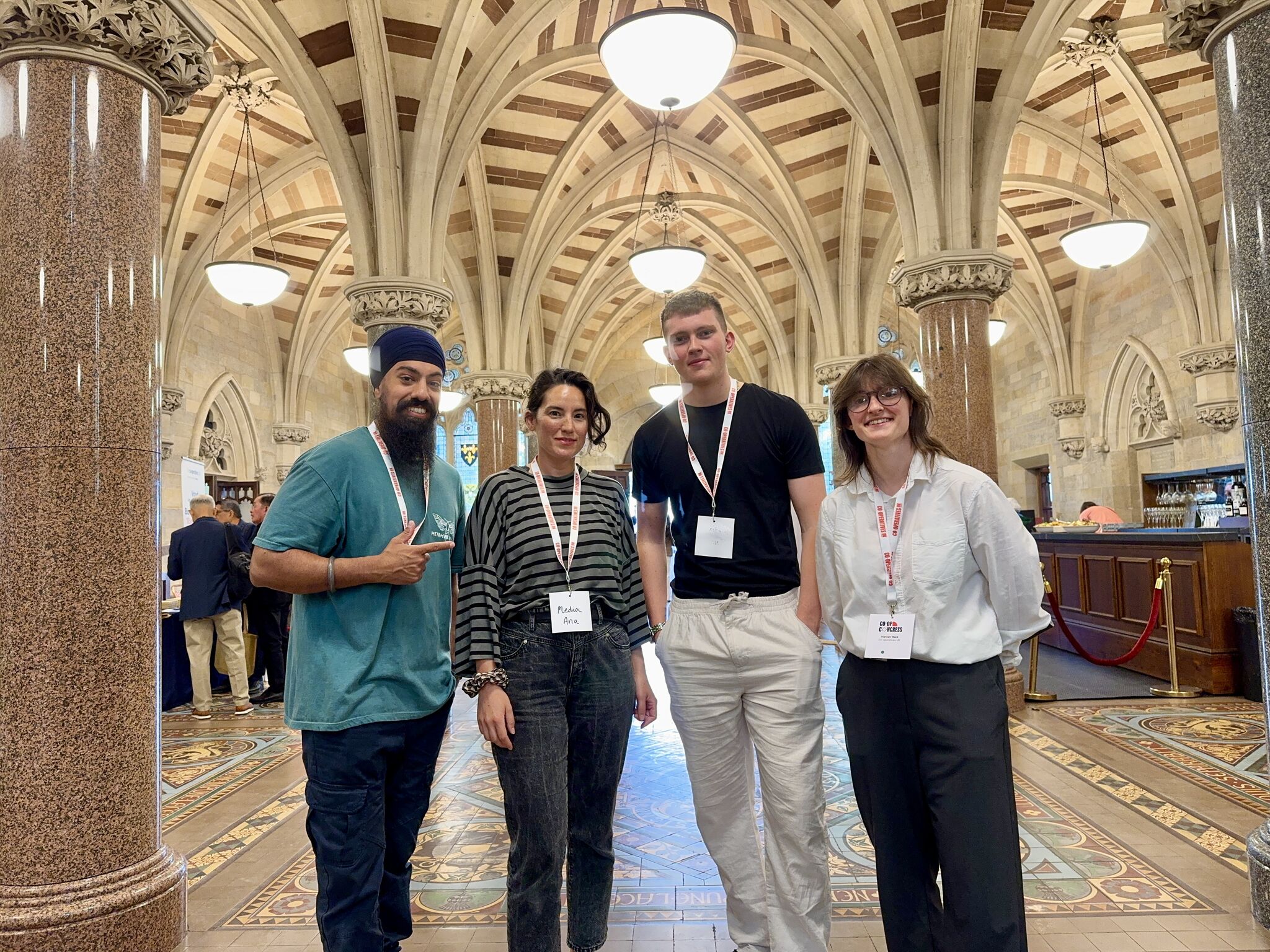 Picture of Hannah with the rest of the media team at co-op congress 2025
