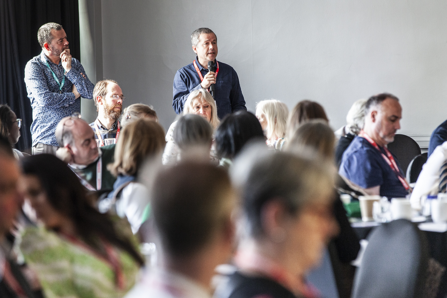 Delegate asking question at Co-op Retail Conference