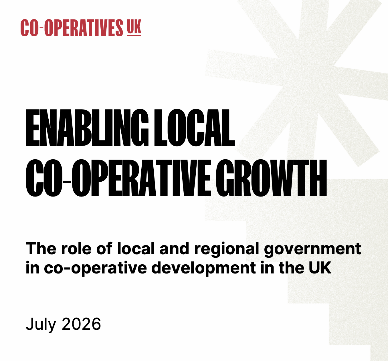 Cover of a report titled – Enabling local co-operative growth: The role of local and regional government in co-operative development in the UK