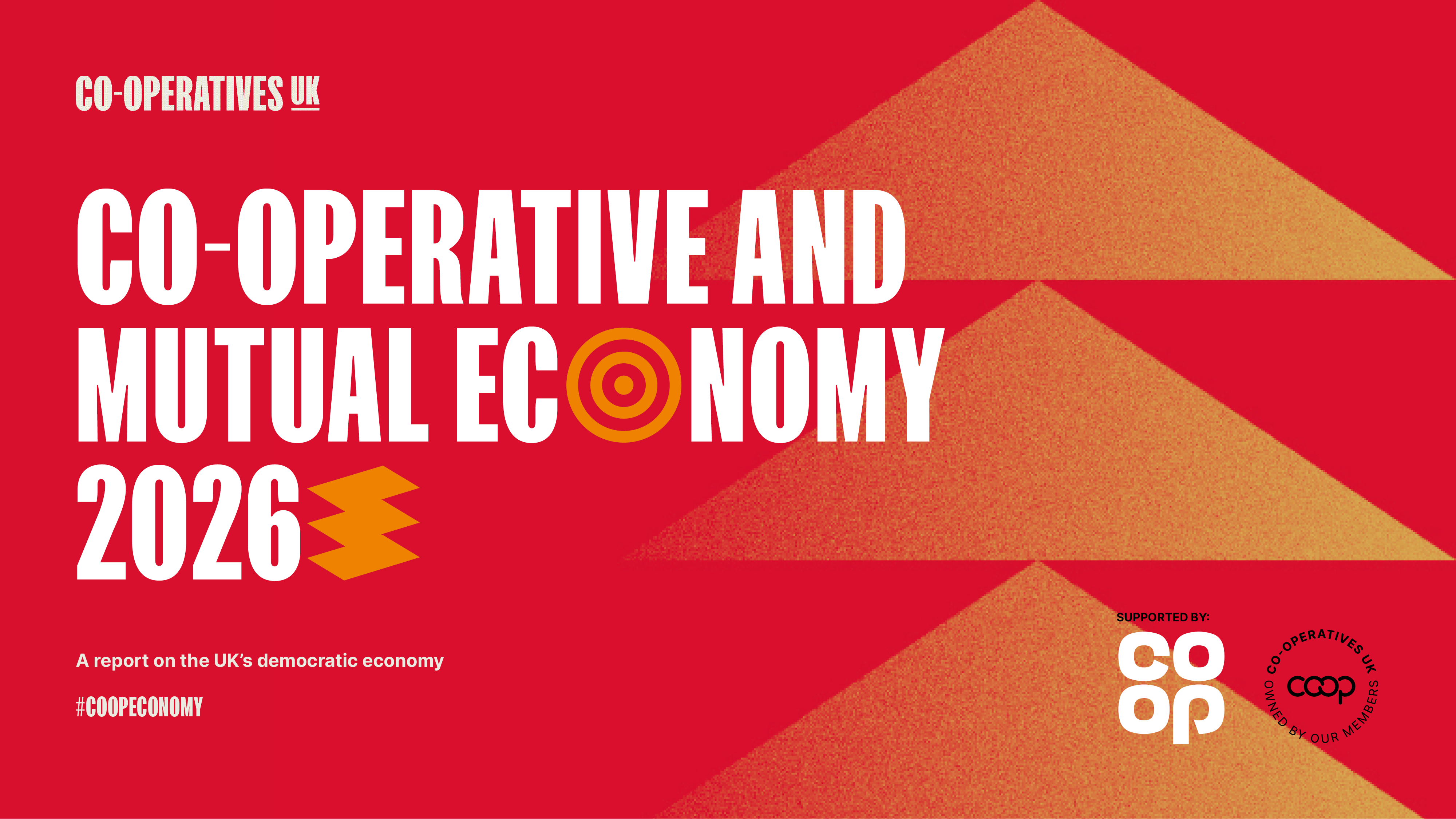 A graphic of the front cover of the co-operative and mutual economy report