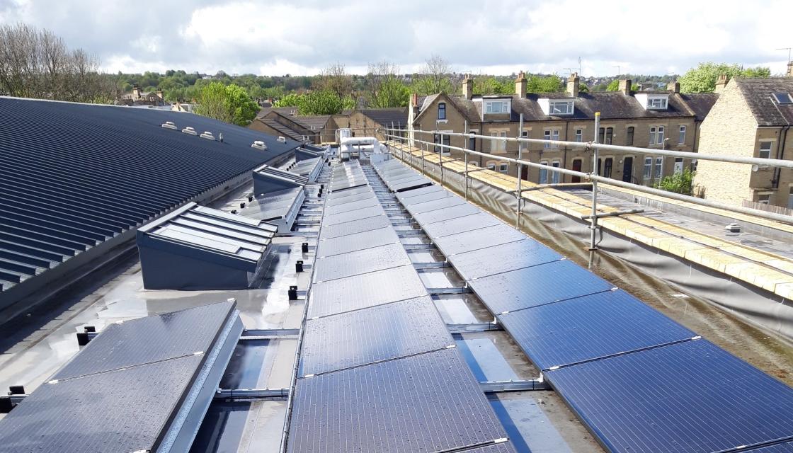 An array of solar panels in Bradford