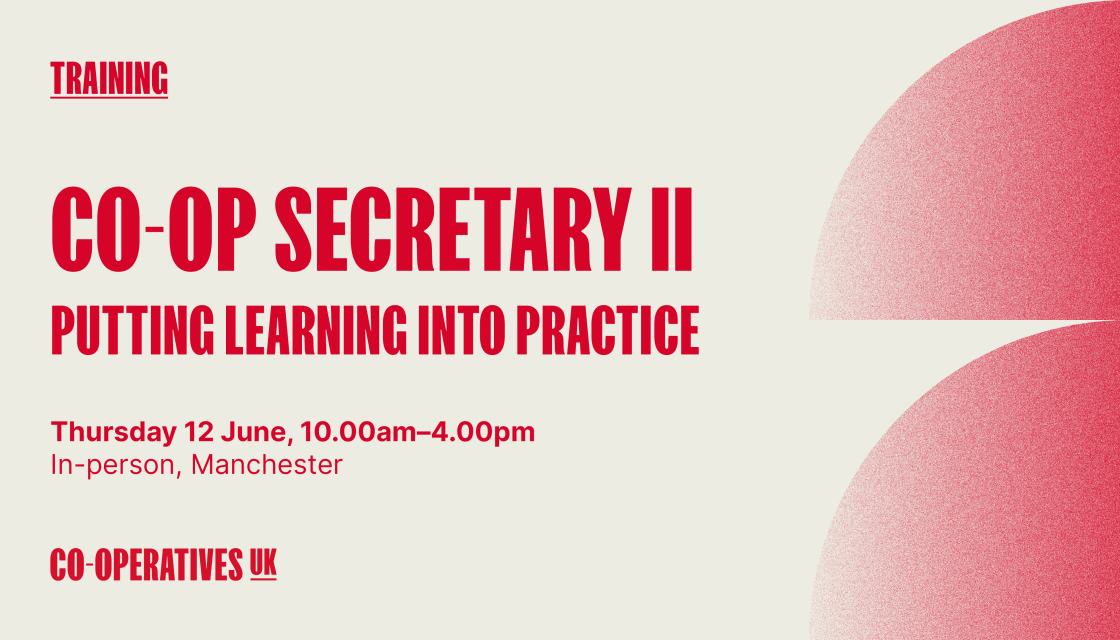 A graphic saying: Co-operative Secretary II: Putting learning into practice