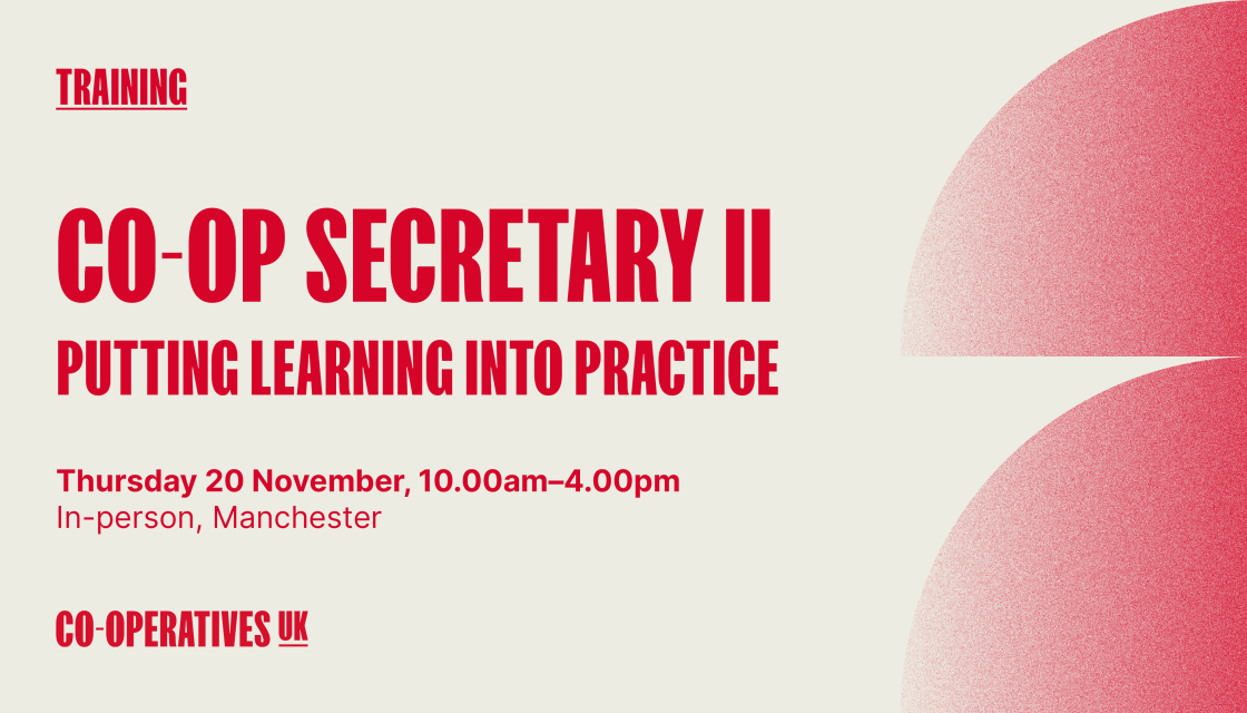 A graphic saying: Co-operative Secretary II: Putting your learning into practice