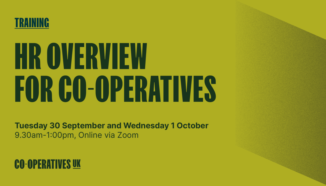 A graphic saying: HR overview for co-operatives