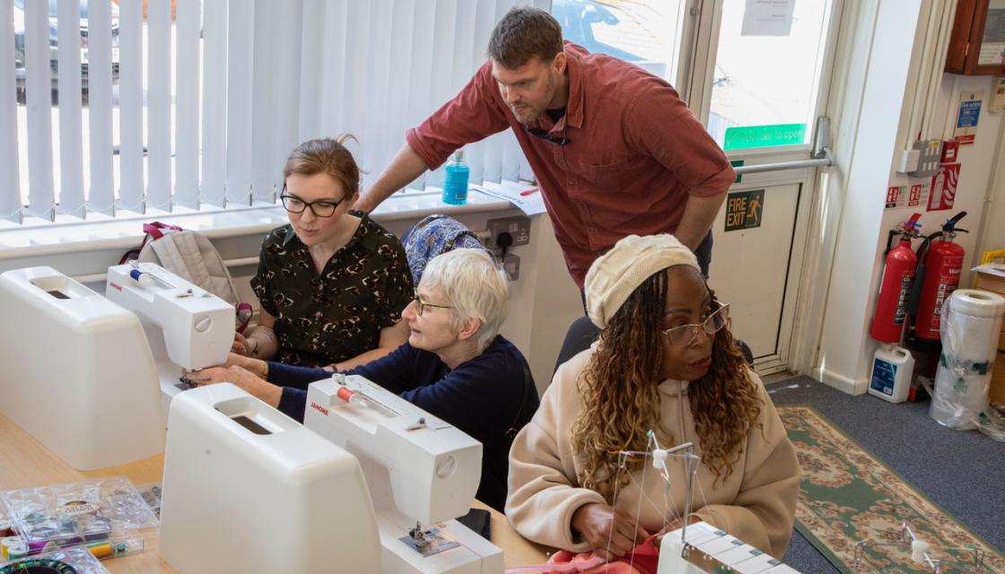People at sewing machines