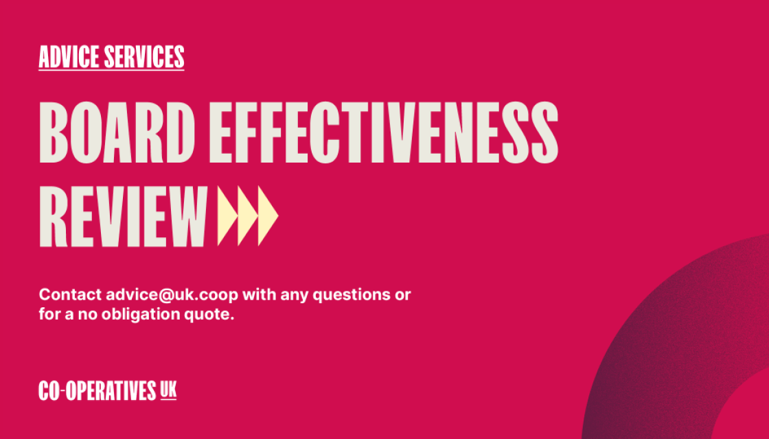 A graphic with the words Board Effectiveness Review
