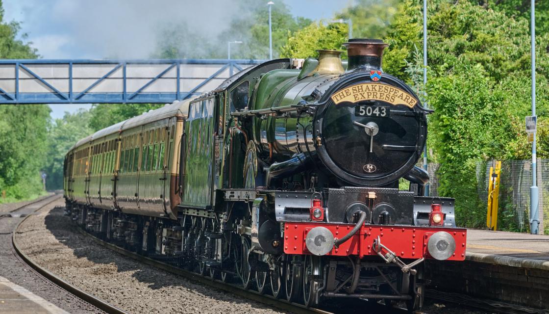 A shot of the Shakespeare Express steam train