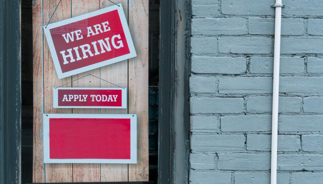 A we are hiring sign