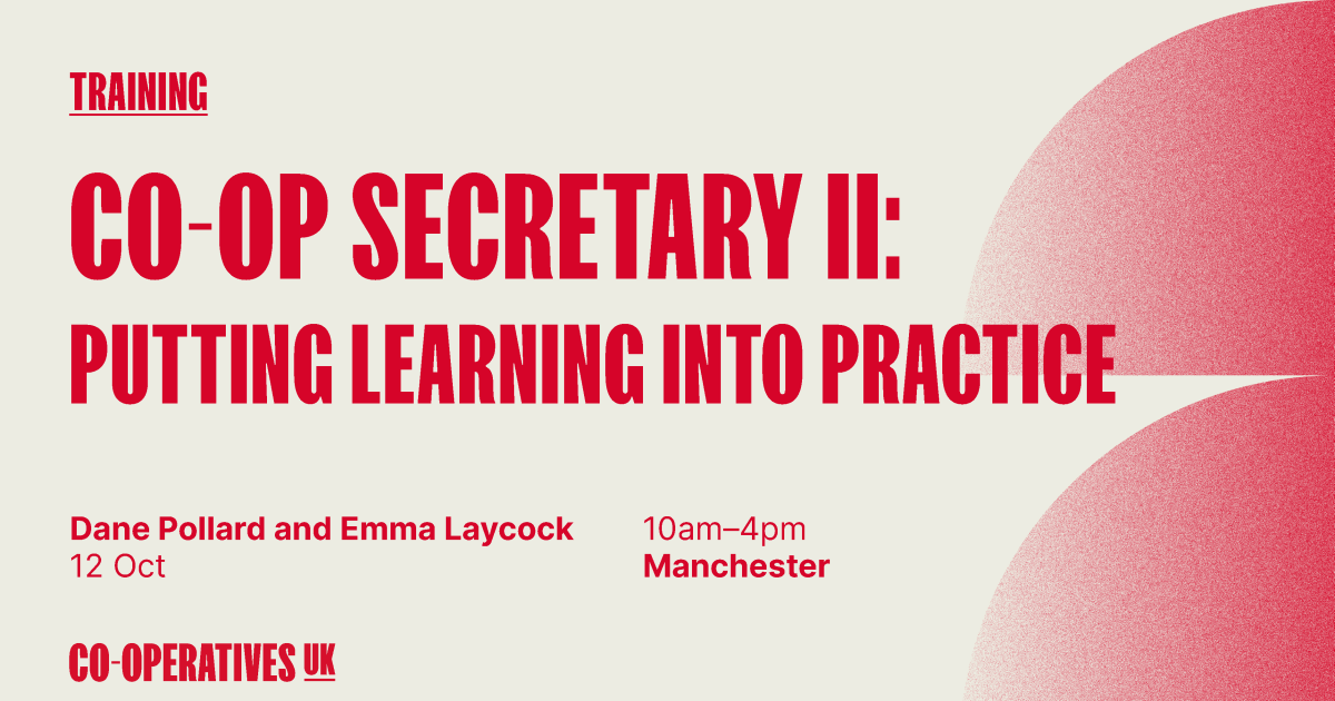 Training: Co-op secretary II: Putting your learning into practice | Co ...