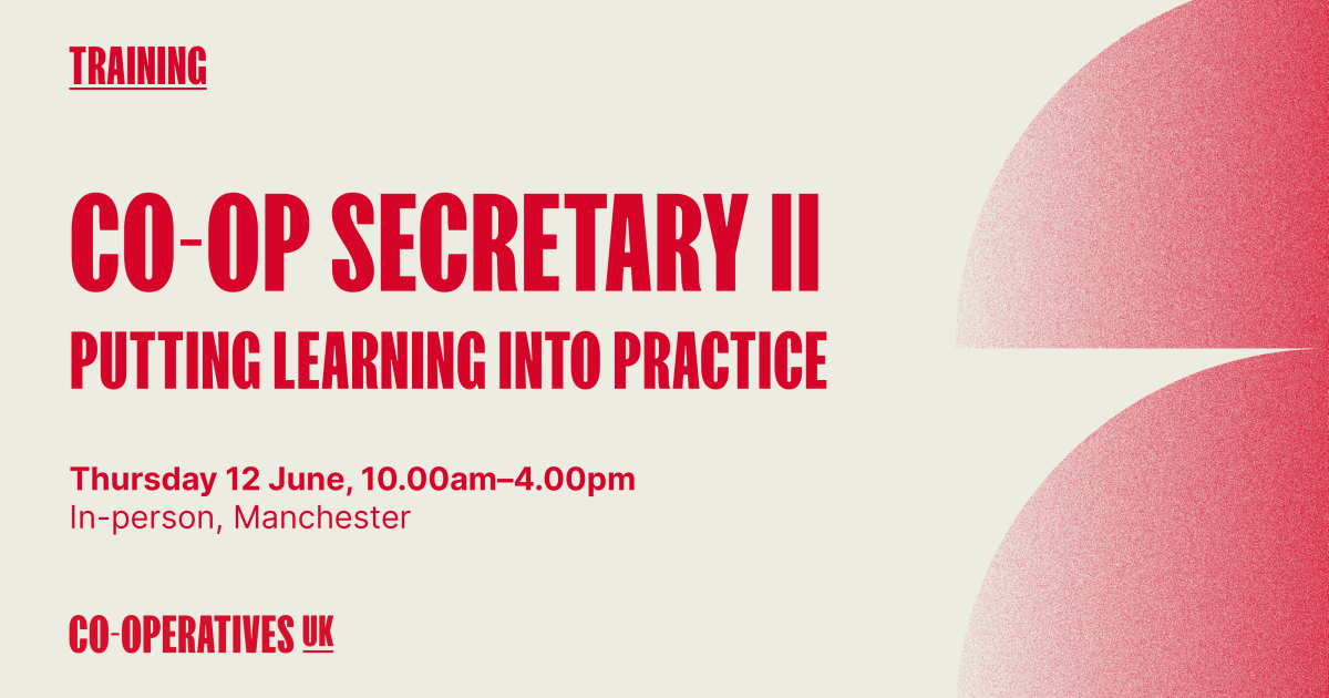 Training: Co-op secretary II: Putting your learning into practice ...
