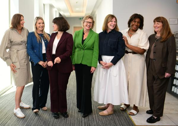 A photo of six co-operative women leaders with Rachel Blake MP