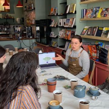 A woman giving a pollinator workshop
