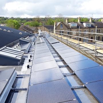 An array of solar panels in Bradford