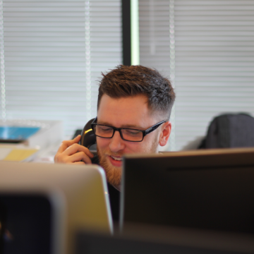 A man talking on the phone