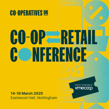 A graphic to promote Co-op Retail Conference, taking place on 14-16 March 2025 – sponsored by VME Coop