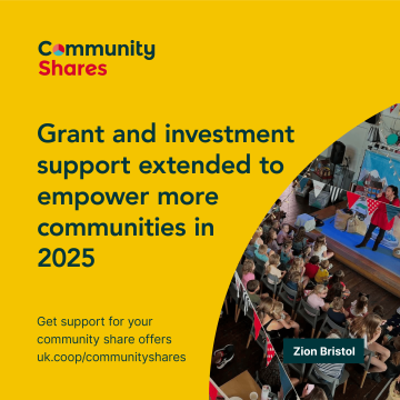 Community shares new funding announcement with a photo of a woman on stage at a community owned venue
