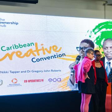 People on stage at the Creative Caribbean Convention