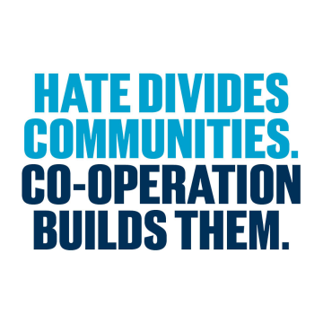 Co-op Group campaign – Hate divides communities. Co-operation builds them