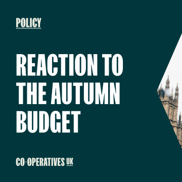 A graphic with writing saying "Policy: Our reaction to the #budget2026" and an image of the houses of parliament on the right