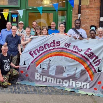 Friends of the Earth Birmingham's supporters outside their building