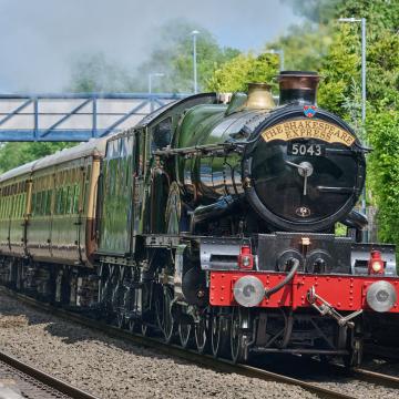 A shot of the Shakespeare Express steam train