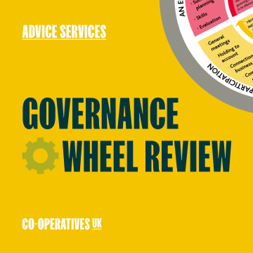 A graphic saying Governance Wheel Review