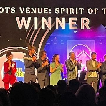 Tyneside’s community-owned music venue accepting an award.