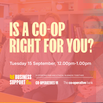 Is a co-op right for you? Tuesday 15 September, 12.00pm-1.00pm.